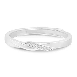 zavya The Silent Promise Rhodium Plated Ring (Adjustable) | Gift for Her image 5