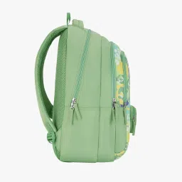 genie Laena School Backpack for Girls |19 In-36 Ltr with Three Compartments, Side Pockets and Light Weight with Padded Shoulders |Best for Books,Stationery,Lunch Box & Essentials - Ash Green image 2