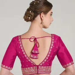 pujia mills Woman Embroidery Work Half Sleeve Readymade Blouse for Women image 1