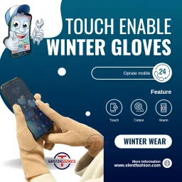 tomorrow fashion Tomorrow Women Cute design Plush Fur Cuff Winter Gloves Warm Windproof Cold Resistant Warm Velvet Inside Touch Screen Gloves For Girls image 2