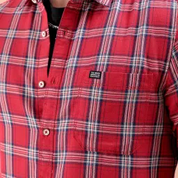 the indian garage co Men Slim Fit Checkered Full Sleeves Spread Collar Casual Shirt image 1