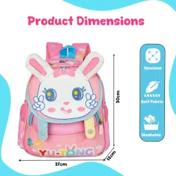 storite Cute Bunny Kids Backpack – Lightweight & Comfortable Pink School Bag for Girls, Suitable for Preschool & Primary Classes (Ages 1-3) image 1