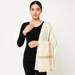 zspan Men’s Woollen Lohi/Shawl – 50" x 100" | Warm Woven Border Design for Winter | Classic Formal & Casual Wear | Soft, Durable Wool | Premium Gift & Charitable Use image 1