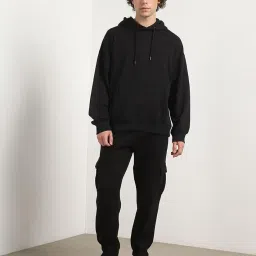 nobero Men Oversized Fit Sweatshirt-Joggers Coord Set(1M-LWCS-R0193-BL5_Black_XL) image 4