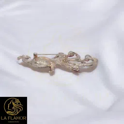 la flamor Sari Pin/Brooch/Burkha Pins - Elegant And Stylish Saree Accessory for Sophisticated Look on Weddings, Party, Festival image 3