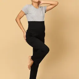 the mom store Maternity Track Pants | for Pregnant Women with Ultimate Comfort | Prenatal Yoga Pants image 5