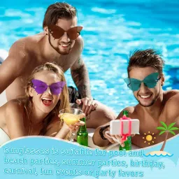 store 2508 Store2508 Pack of 6 Rimless Butterfly Sunglasses for Women Girls Colorful Fashion Party Shades in Black Red Pink Yellow Blue & Green Trendy Novelty Eyewear for Parties Festivals Beach Selfies & Gifts image 5