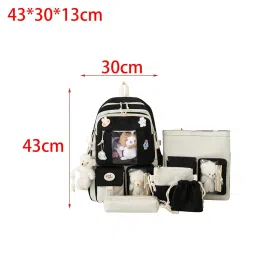 enakshi (label) 5x Women Backpack School Bag Travel Work Bag Gift Student Rucksack Casual Black|Clothing, Shoes & Accessories | Mens Accessories |Backpacks, Bags & Briefcases|1 Backpack image 3