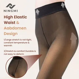 ningmi Winter Fleece Warm Thermal Leggings, Fake Translucent Leggings Tights Pants for Women and Girls image 4