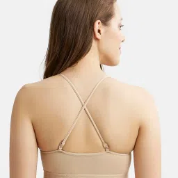 jockey 1351 Women's Super Combed Cotton Elastane Stretch Multiway Styled Crop Top with Adjustable Straps and Stay Fresh Treatment image 2