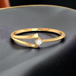 p.c. chandra jewellers 14KT (585) Yellow Gold Natural Diamond Ring for Women | Certified, Elegant, Lightweight & Graceful Design | Ideal for Gifting & Daily Wear (Gold weight - 0.45 Gram) image 1