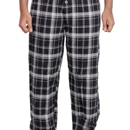twist Men's Multicolor Cotton Checked Night Pyjama Pant image 4