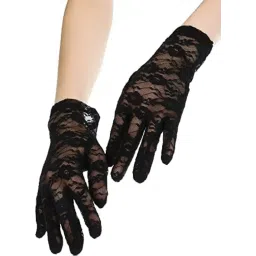 chacko Women's Lace Gloves for Tea Party, Wedding, Dinner - Short Dressy Courtesy Gloves image 1