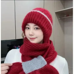 merishopp Womens Hooded Scarf Versatile Hat Scarf Set for Walking Hiking Autumn Winter|Clothing, Shoes & Accessories|Womens Accessories|Hats image 2