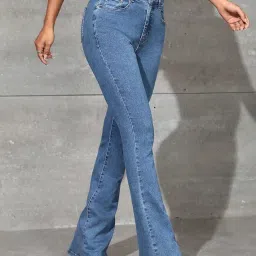 kotty Women's Cotton Lycra Blend Boot Cut Leg Jeans image 1
