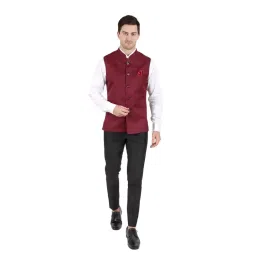 gracyshade Men’s Nehru/Modi Jacket (Waistcoat) along-with Inner pocket - Premium Cotton Fabric with Polyester lining, Stylish Sleeveless Bandhgala Regular Fit for Festive, Casual, or Occasional image 2
