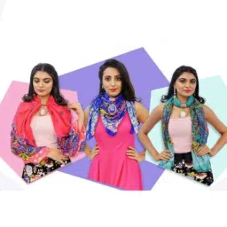 magic Women's Printed Pendant Necklace Scarf Hijab Stall Wrap Muffler (Multicolor,S03) image 2