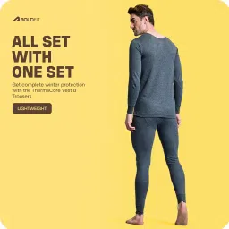 boldfit Thermal Wear For Men Set Top & Bottom Natural Insulation Thermal Wear For Men Thermal Winter Clothes For Men Set Thermals Innerwear For Men Cotton-viscose Body Warmer For Men Set & Top Thermal image 3