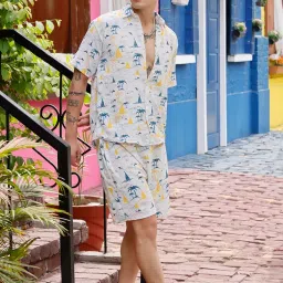 raizax Men's Short Sleeve Tracksuit Summer Shirt & Shorts Set 2 Pockets Oversize Two Piece Casual Daily Duty-Off image 5