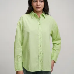 tokyo talkies Women's Solid Regular Fit Shirt image 4