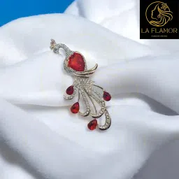 la flamor Sari Pin/Brooch/Burkha Pins - Elegant And Stylish Saree Accessory for Sophisticated Look on Weddings, Party, Festival image 1