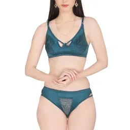 new blue eyes Soft Women Bra & Penty Bridal Innerwear Set, Girls Lingerie Set with Net Detailing with Fashion & Style image 3