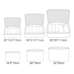 u-nique UNIQUE GADGET 6pcs Packing Cubes Portable Travel Storage Bag Organiser Luggage Suitcase Compression Pouches Luggage Organiser - TRLDBAGGR-1, Green, Medium image 4