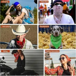 zibell 100% Cotton Large Bandanas for Men and Women, 22 Inch Paisley Bandana with Multiple Colors image 3