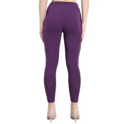 one sky Ankle Length Pocket Leggings – Solid Pattern Mid Waist Comfortable & Trendy Athletic Leggings with Functional Pockets for Women | Perfect for Gifting image 1