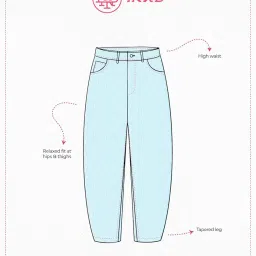 inkd Women's Stretchable Barrel Fit Jeans - High-Rise | Lightweight | Classic 5 Pocket Styling image 4