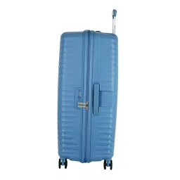 american tourister Diamo 79 CM Check-in Trolley Bag with Combination Non TSA Lock & 8 Wheels Hard-Sided PC Large Suitcase/Trolley Bag with Double Spinner Wheels/Luggage for Men & Women - Blue image 3