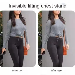 odmart OMDART Women's Silicone Lift up Invisible Bra Tape Push up Strapless Bra Self Adhesive Backless Sticky Bra Rabbit's Ears Shape Breast Lift Petals Reusable Beige (1 Pair) image 3