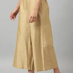 w for woman Women Mid Rise Regular Strechable Parallel Pants | Trousers image 1