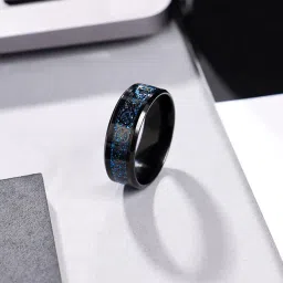 yellow chimes Rings for Men Dragon Celtic Inlay Polish Finish Black Base Titanium Steel Ring for Men and Boys image 1