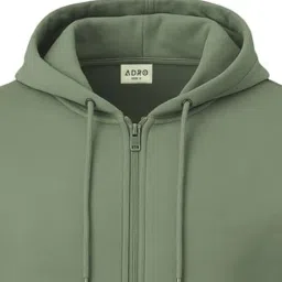 adro Men's Solid Cotton Zipper Hoodies image 3