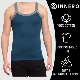 INNERO Men's Gym Vest, Soft Cotton Vest Fot Men, (Pack of 1) image 4