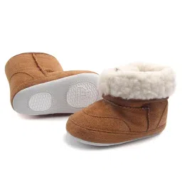 enakshi (label) Baby Soft Sole Anti-Slip Mid Calf Winter Warm Infant Prewalker Snow Boots 12-18 Months Brown|Clothing Shoes & Accessories | Baby & Toddler Clothing | Baby Shoes image 1