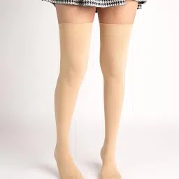 theater Women's Nylon spandex Charcoal Thigh High Stockings | Free Size image 2