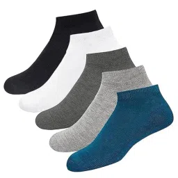 feelfibers Unisex Ankle Length Short Socks | Soft Cotton Low-Cut Socks for Men & Women | Breathable, Comfortable & Anti-Slip | Ideal for Daily, Casual & Sports Use pack of -5 image 1