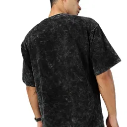 boffi ... 100% Cotton Oversized T-Shirt Unisex Drop Shoulder Dye Washed Street Look Black Pack of 1 image 1