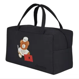 zerolex Premium Travel Duffle Bag with Bear Design,Spacious Main Compartment,Sustainable Duffle Bag for Travel,Sports,Cabin,Workouts Big Size for Women and Men(Black) image 5