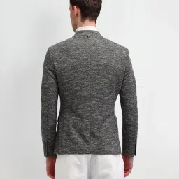 arrow Mens Green Self-Design Notch Collar Long Sleeve Formal Polyester Slim Fit Blazer image 4