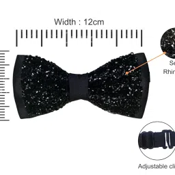 royal hues Men's Luxury Crystal Bow Tie – Handmade Adjustable Tuxedo Accessory for Wedding, Party, Prom & Formal Events image 3