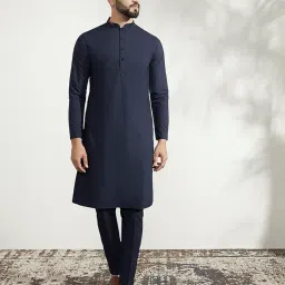 kisah Men's Kurta Indo-Western Sherwani Trouser Set, Multi Silk Blend, Woven Design Regular Fit Mandarin Collar Long Sleeves image 3