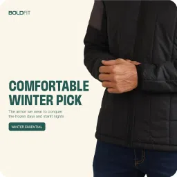 boldfit Jacket For Men Winter Wear Puffer Standard Length Jacket For Men Monsoon Winter Wear For Men Hooded Winter Jackets For Men Padded Bomber Jacket For Men Full Sleeve Men's image 4