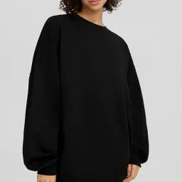 kotty Women Full Sleeve Round Neck Oversize Solid Sweatshirt image 1
