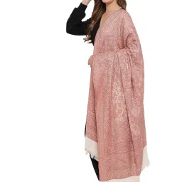 pashtush Women's Jamawar Reversible Shawl, Ivory image 3