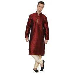 royal kurta Men's Jacquard Silk Floral Kurta Pyjama image 2