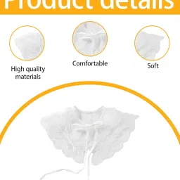 gzrc-yddk Detachable Collar for Women, Stylish False Collar Accessory, White Half Shirt Blouse, Enhances Casual and Formal Outfits image 2