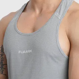 fuaark Men's Light Weight Dryfit Sports Tank Top Vest with Reflective Details for Running, Checks Gym & Training image 3